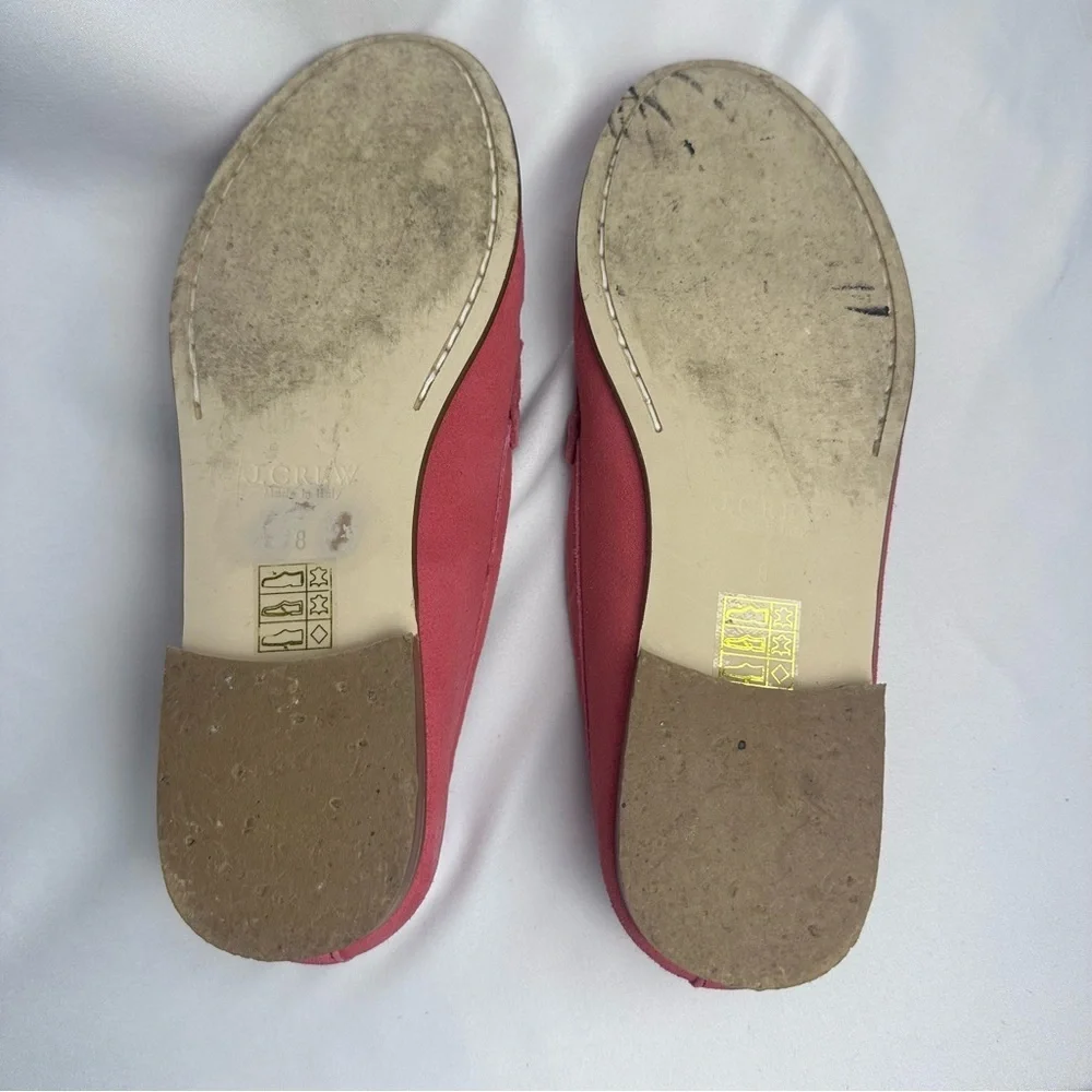 J Crew Womens Suede Leather Fuchsia James Loafers Flats Shoes size 8
